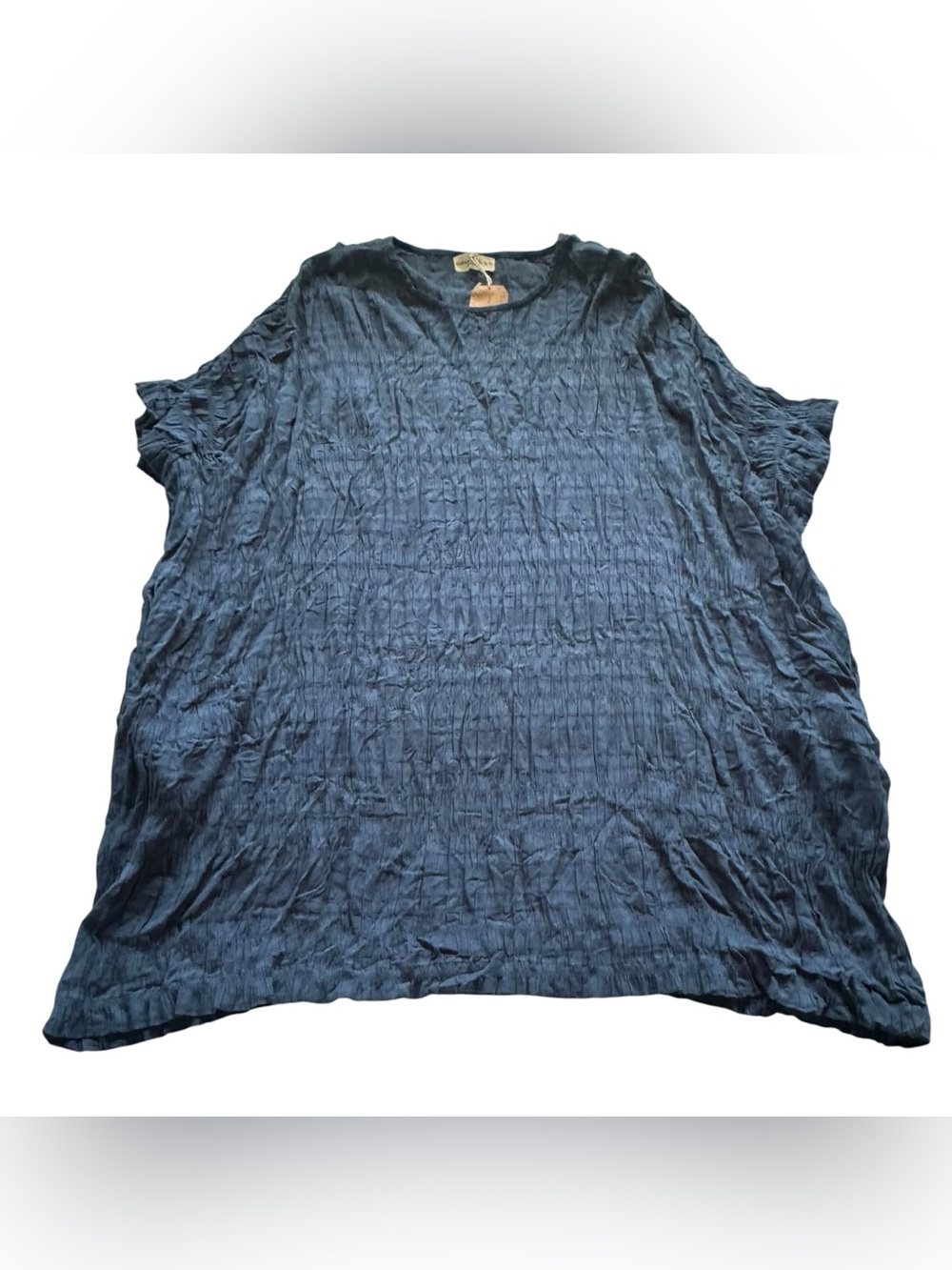 Natural Life Blue Oversized Relaxed Boho Gauze Textured Tunic Top Size Medium - Picture 7 of 11
